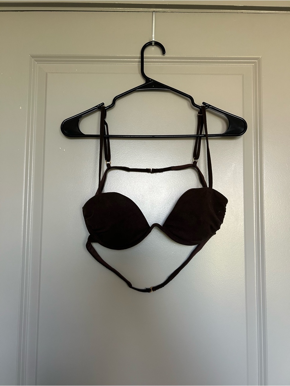 Montce Chocolate Brown Suede Bikini Top
